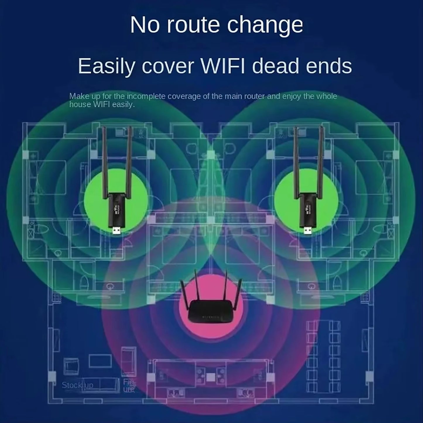 2.4G 300Mbps USB Wireless Wifi Repeater Extender Wifi Signal Amplifier Booster Long Range Wi-Fi Router Home Network Extension