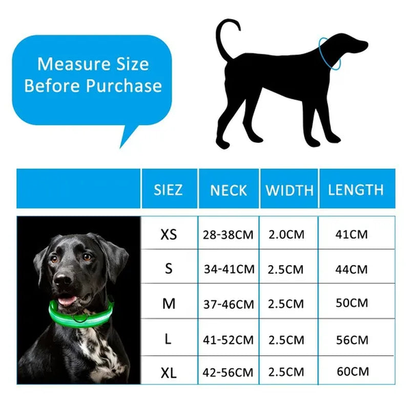 Nylon LED Pet Dog Collar,Night Safety Flashing Glow in the Dark Dog Leash,Dogs Luminous Fluorescent Collars Pet Supplies