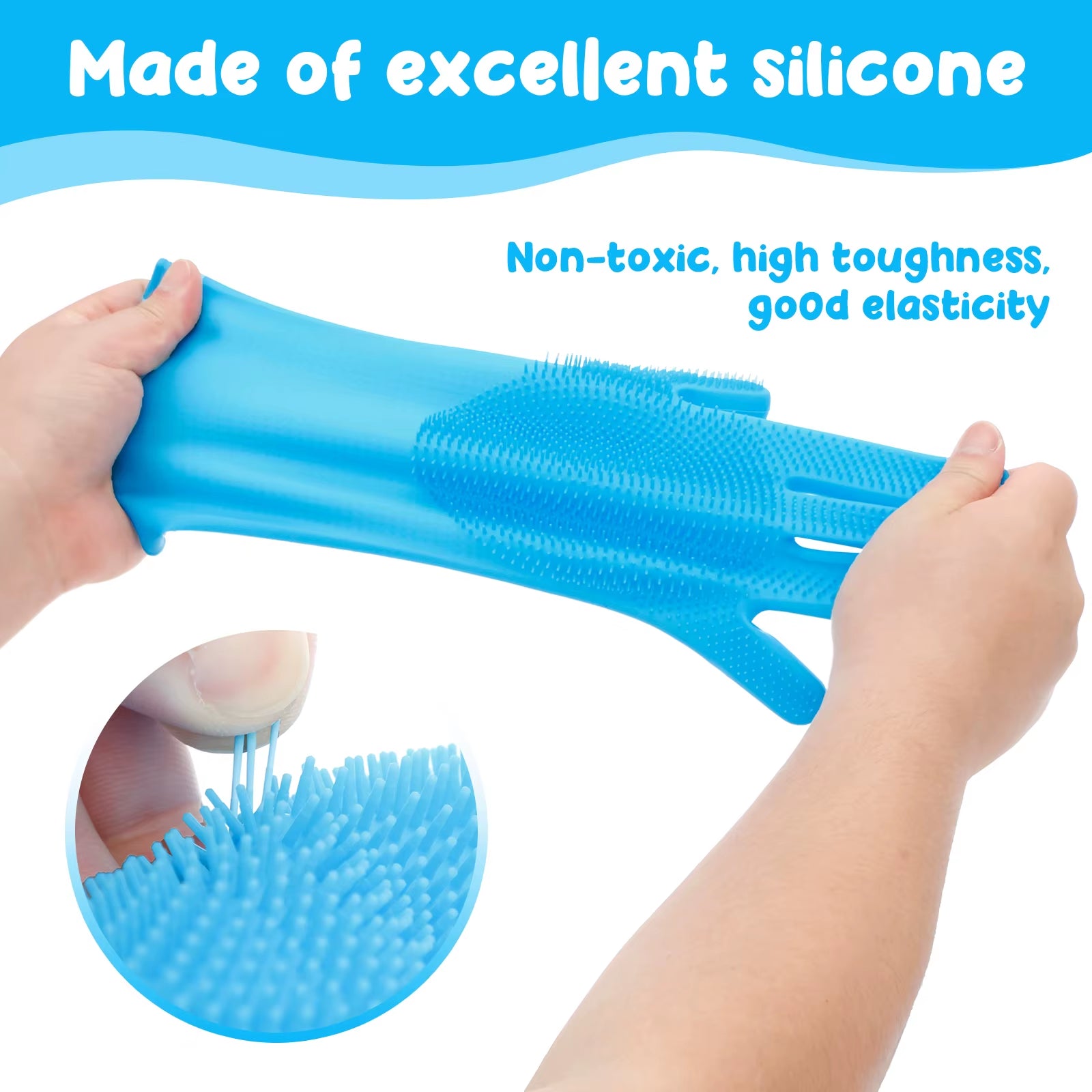 6/8Pcs Pet Grooming Glove Dog Cat Hair Removal Cleaning Brush Toothbrush Comb Bathing Shampoo Glove Silicon Scrubber Dishwashing