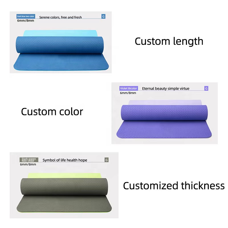 6Mm Yoga Mat anti Slip Extra Thick Big Large Tpe Yoga Mat Design Your Own Yoga Mat Custom Print Eco Friendly Kids