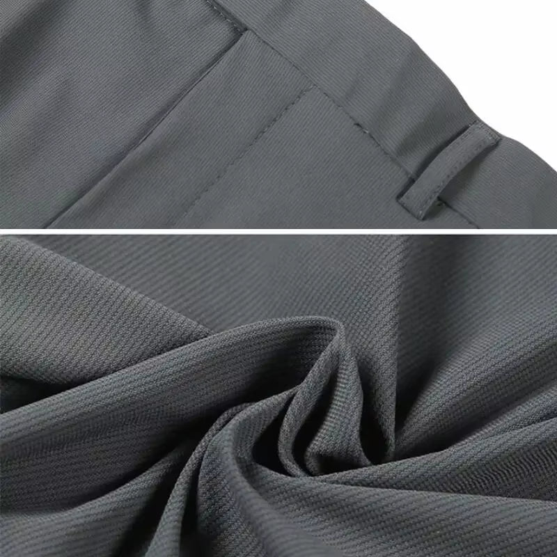Mens Dress Pants Trousers 2025 Summer New Thin Breathable Solid Casual High Elastic Slim Fit Suit Pants Streetwear Men Clothing