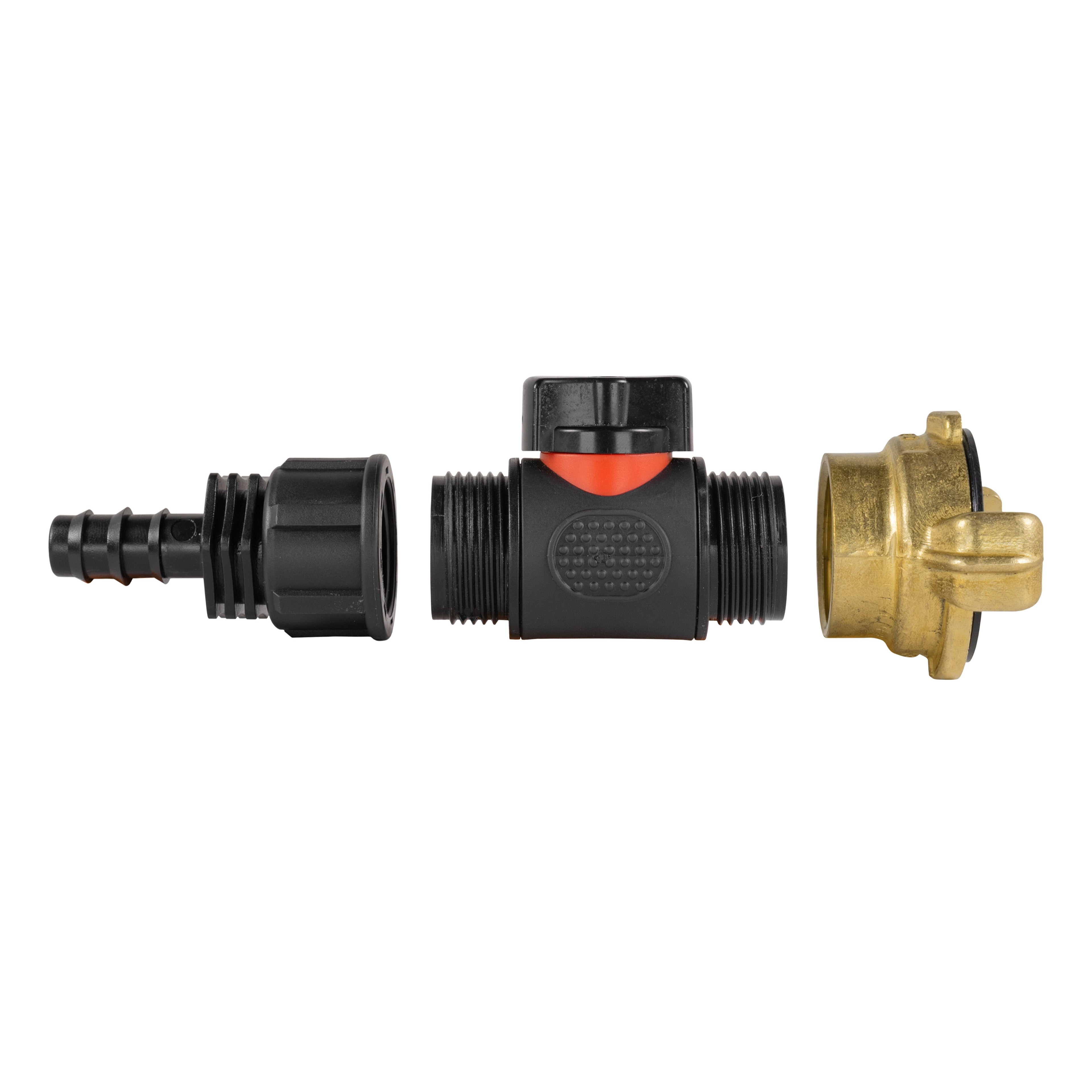 16mm Barbed Straight with In-Line BSPM Valve and Geka Type Connector-3