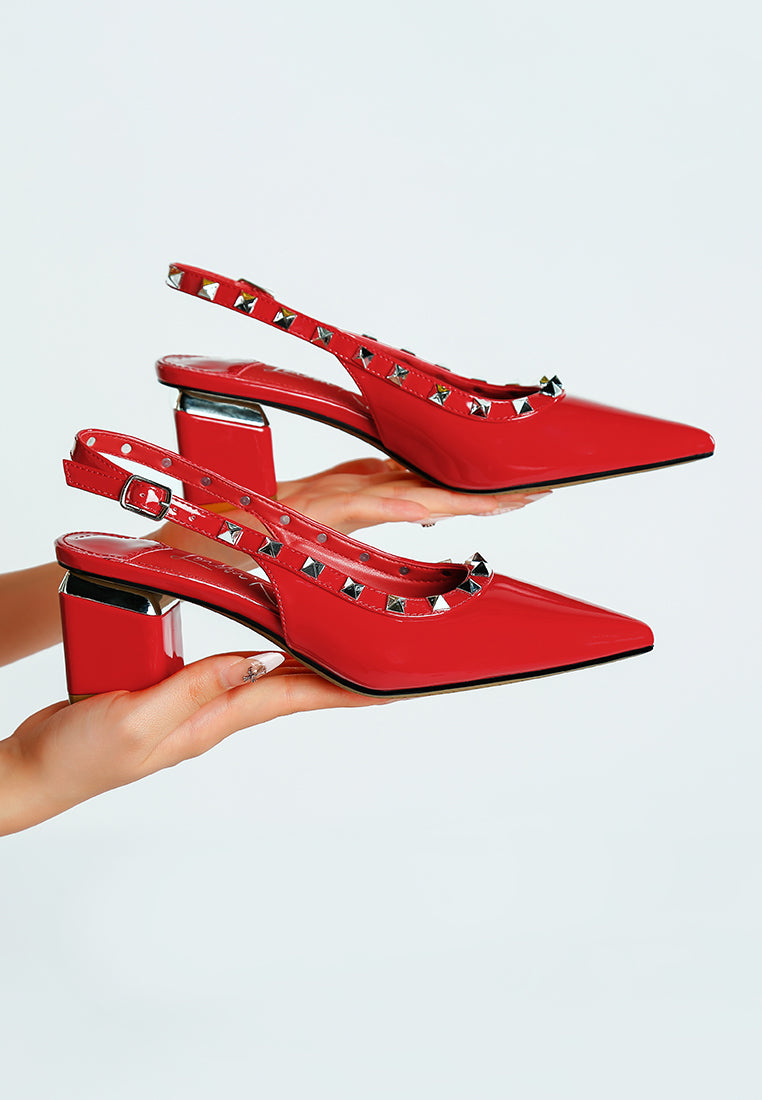 Hiral Stud Embellished Slingback Sandals-1