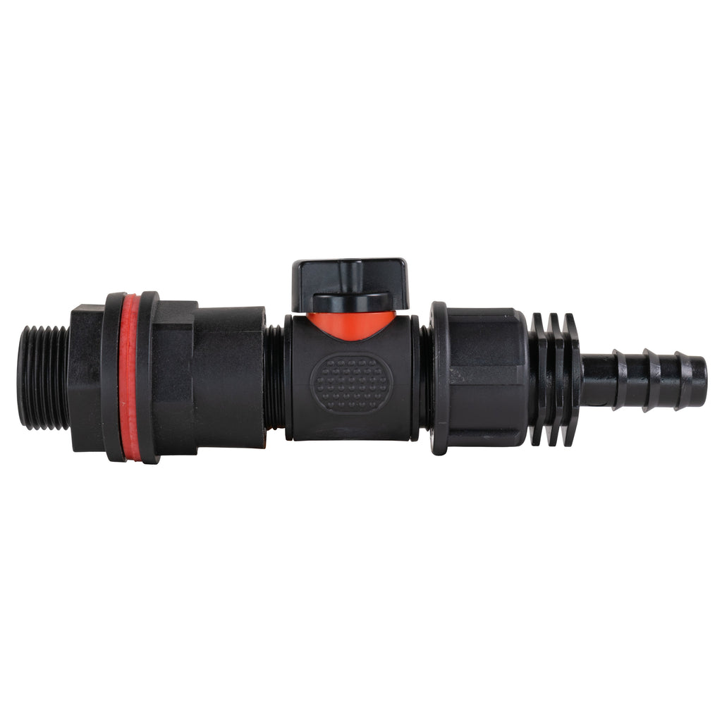 Water Butt Kit 3/4" with In-Line Valve + 1/2" Barb and Drill Bit-1