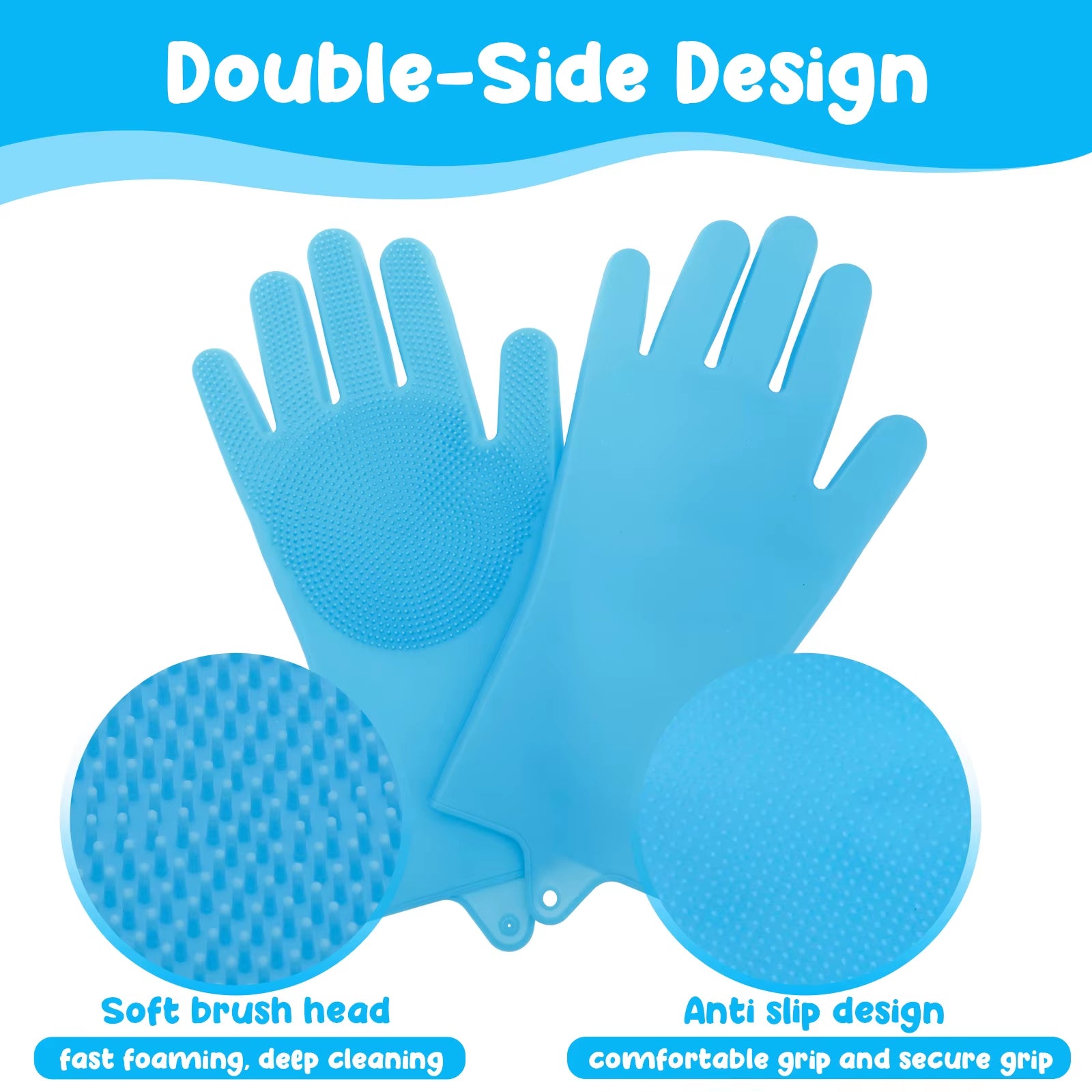 6/8Pcs Pet Grooming Glove Dog Cat Hair Removal Cleaning Brush Toothbrush Comb Bathing Shampoo Glove Silicon Scrubber Dishwashing