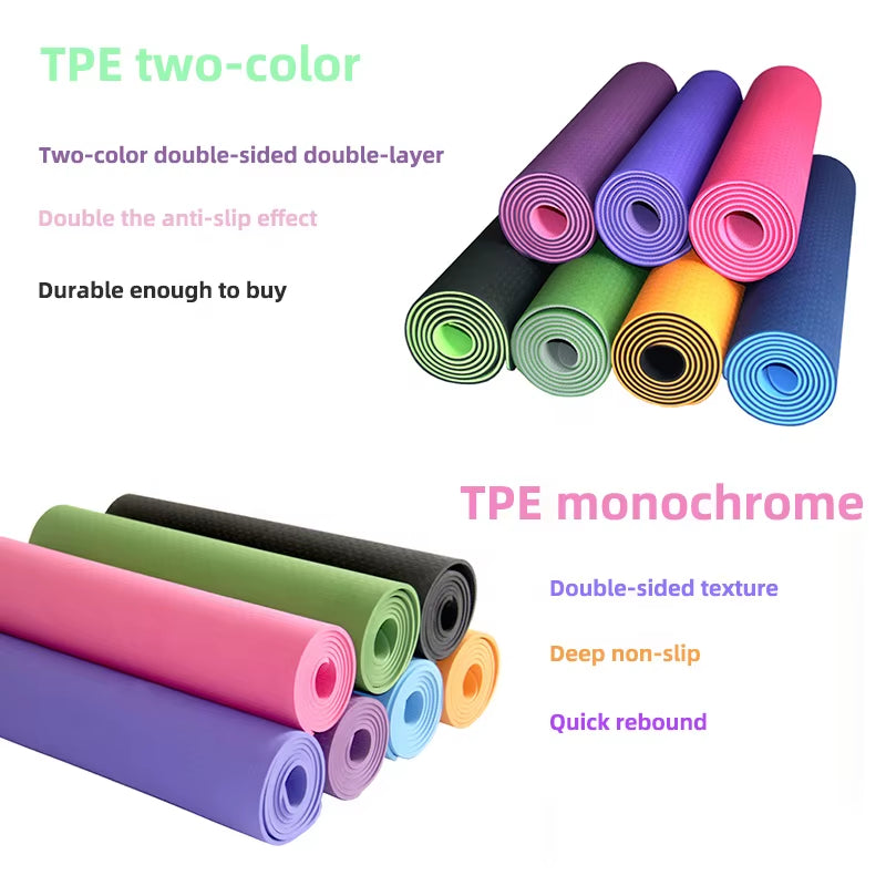 6Mm Yoga Mat anti Slip Extra Thick Big Large Tpe Yoga Mat Design Your Own Yoga Mat Custom Print Eco Friendly Kids