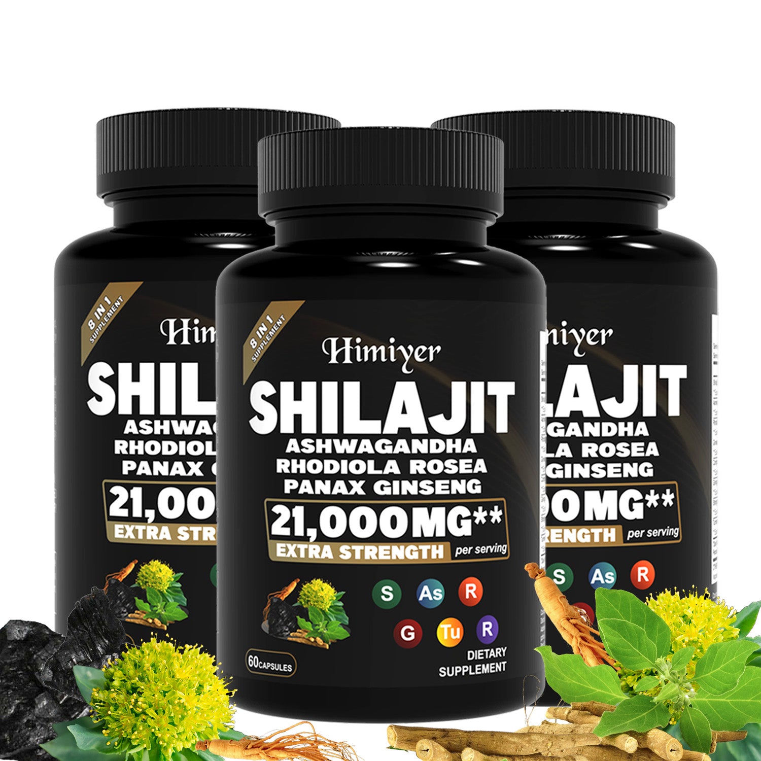 SHILAJIT ASHWAGANDHARHODIOLA ROSEAPANAX GINSENG21,000MG