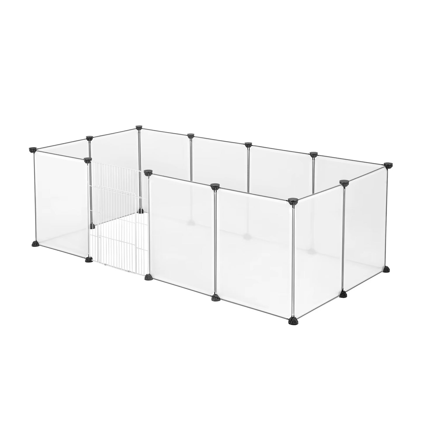 Pet Playpen DIY Metal Wire Exercise Modular Enclosure with Door Small Animals Cage for Guinea Pig Rabbit Gerbil Hedgehog Pet Run