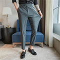 Mens Dress Pants Trousers 2025 Summer New Thin Breathable Solid Casual High Elastic Slim Fit Suit Pants Streetwear Men Clothing